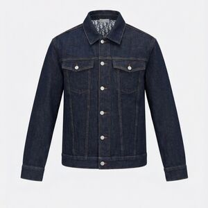 Dior Dark Blue Denim Jacket with Tan Accents